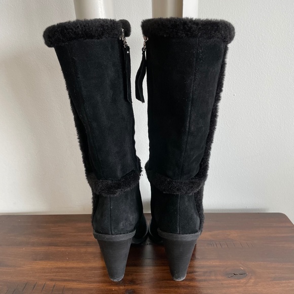 Size 6 Sam Edelman Isla Suede Faux Shearling Knee High Boots - Picture 5 of 9